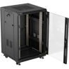 Lanberg 19-inch 18U floor-standing rack cabinet, 600x600, perforated door, LCD (flat-pack), black