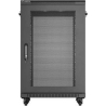 Lanberg 19-inch 18U floor-standing rack cabinet, 600x800, glass door, (flat-pack), black