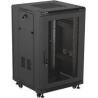 Lanberg 19-inch 18U floor-standing rack cabinet, 600x800, glass door, (flat-pack), black