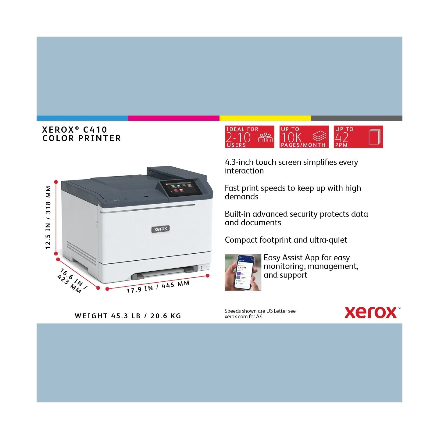 Xerox C410 A4 colour printer 40ppm / C410V_DN