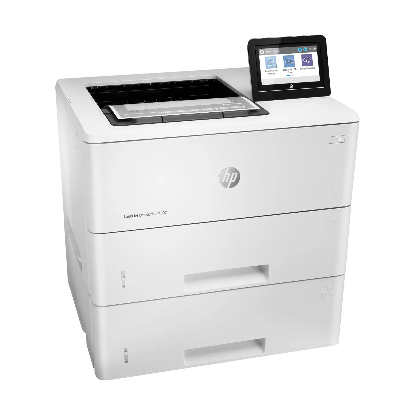 HP LaserJet Enterprise M507x Printer - A4 Mono Laser, Print, Automatic Document Feeder, Auto-Duplex, LAN, WiFi, 43ppm, 2000-7500