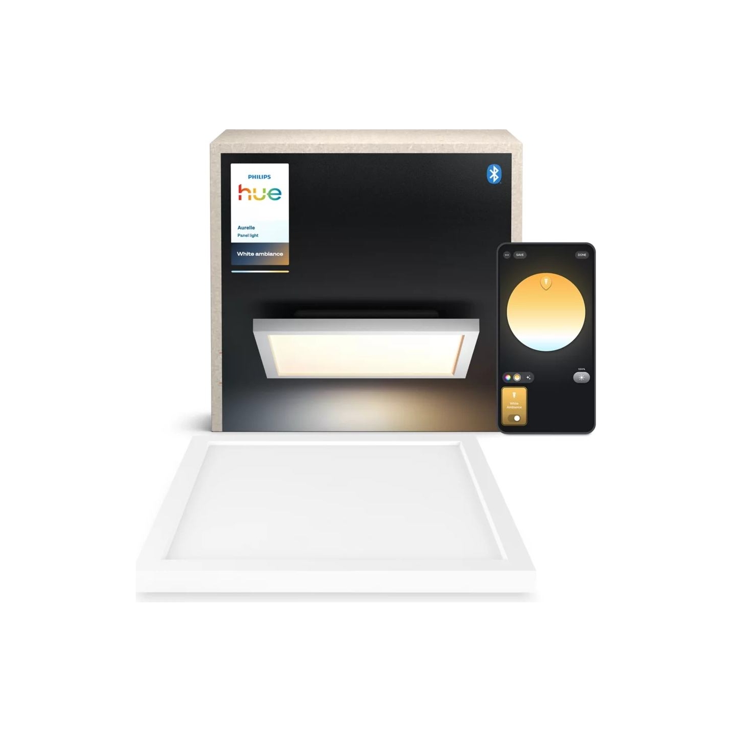 Philips Hue Aurelle square panel light, White | 2200-6500 Hue White Ambiance