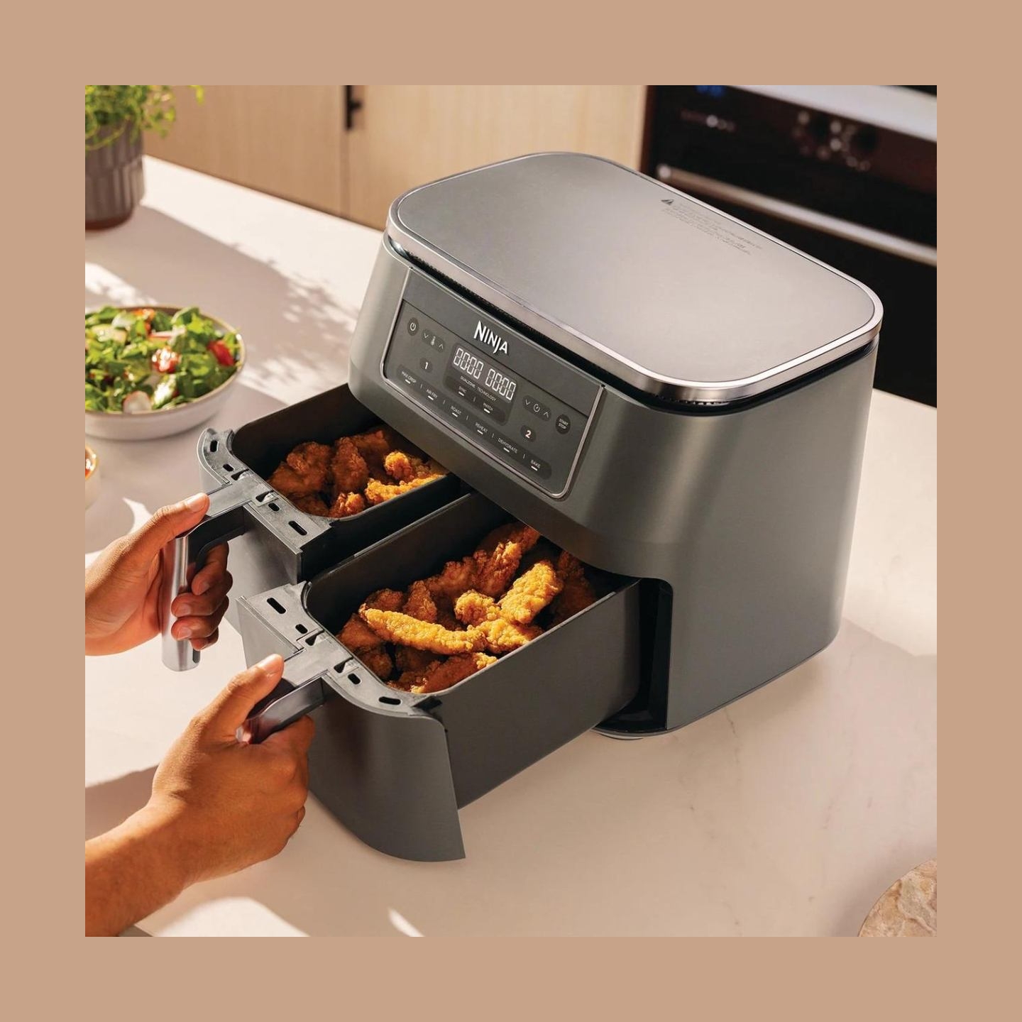 Ninja Double hot air fryer | DZ300EU | Power 2400 W | Capacity 7.6 L | Grey