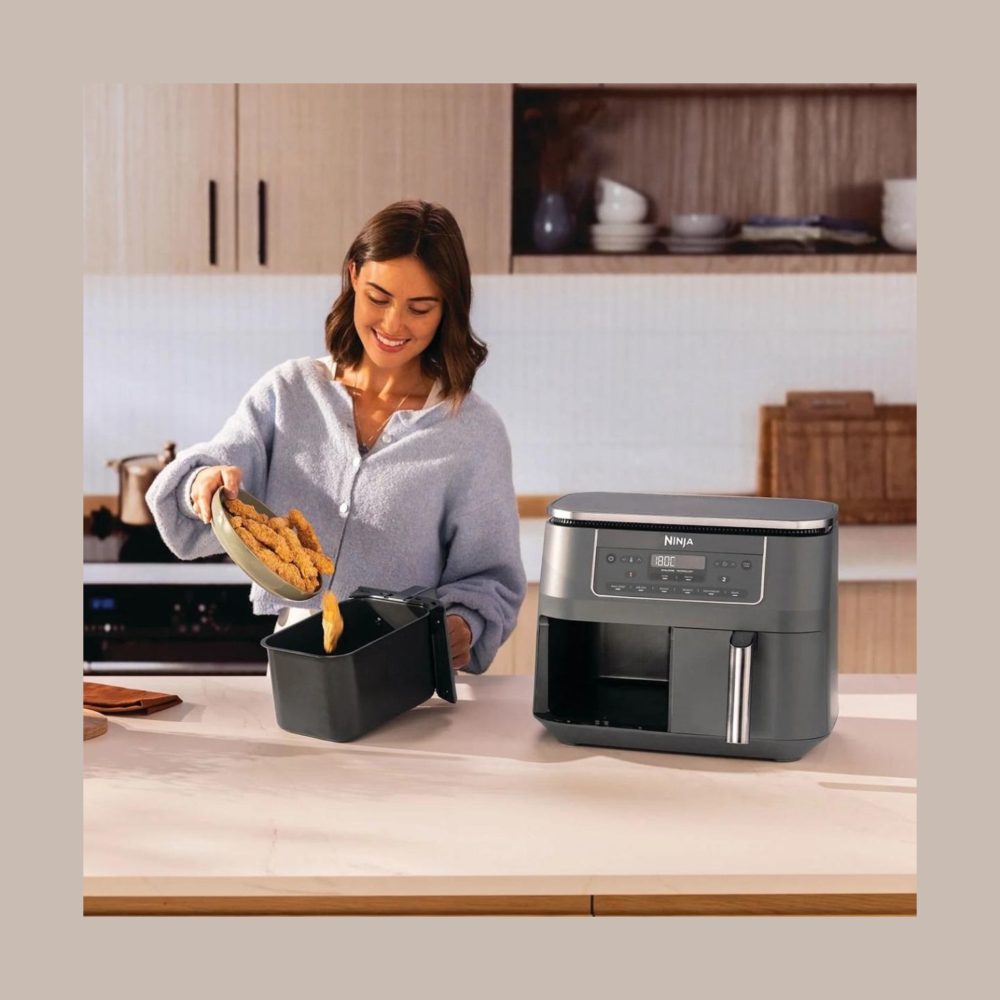 Ninja Double hot air fryer | DZ300EU | Power 2400 W | Capacity 7.6 L | Grey