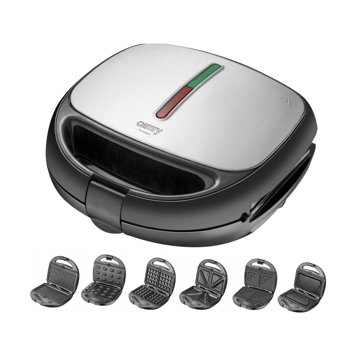 Camry | Sandwich maker 6 in 1 | CR 3057 | 1200 W | Number of plates 6 | Black/Silver