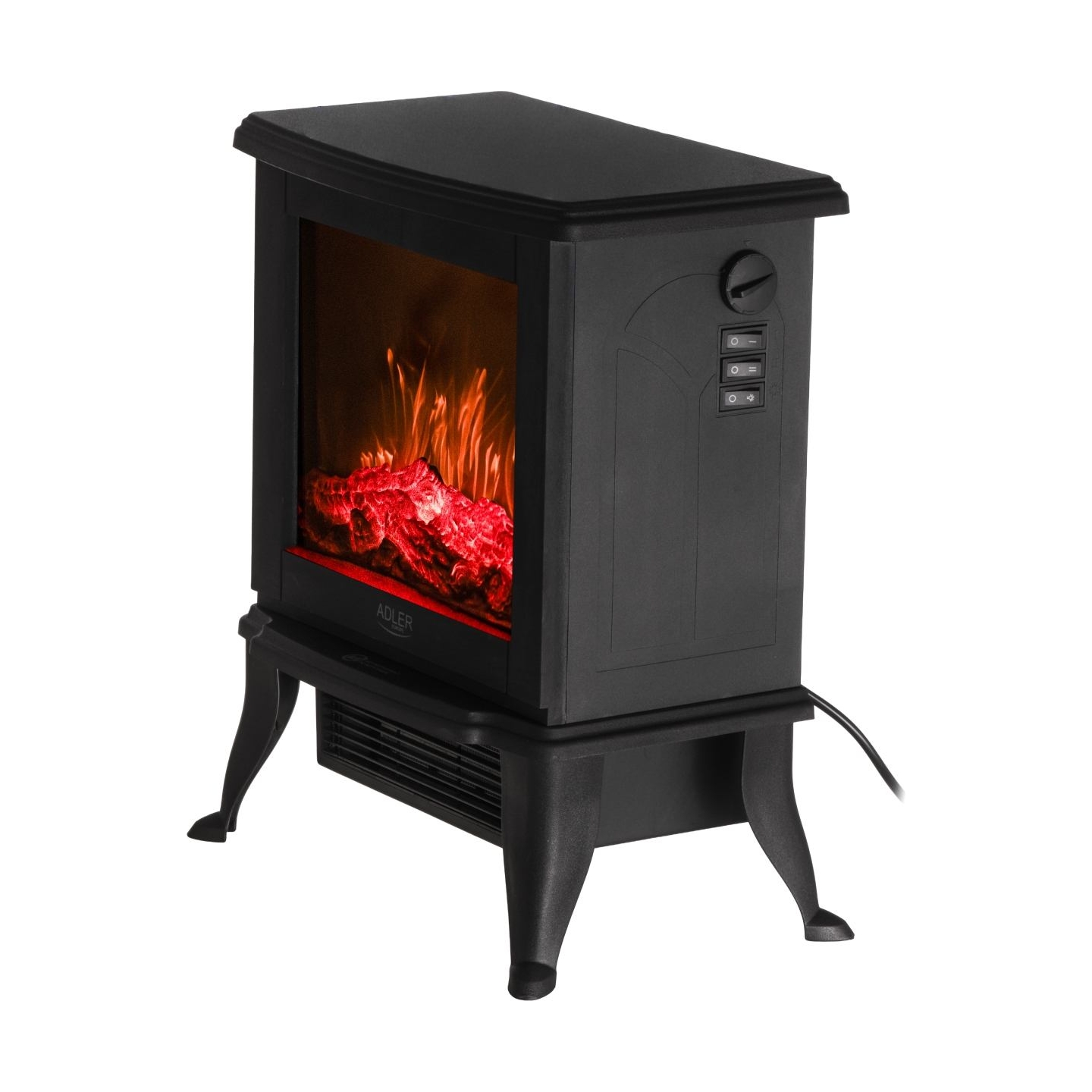Adler Electric Fireplace | AD 7754 | Ceramic | 1800 W | Number of power levels 2 | Black
