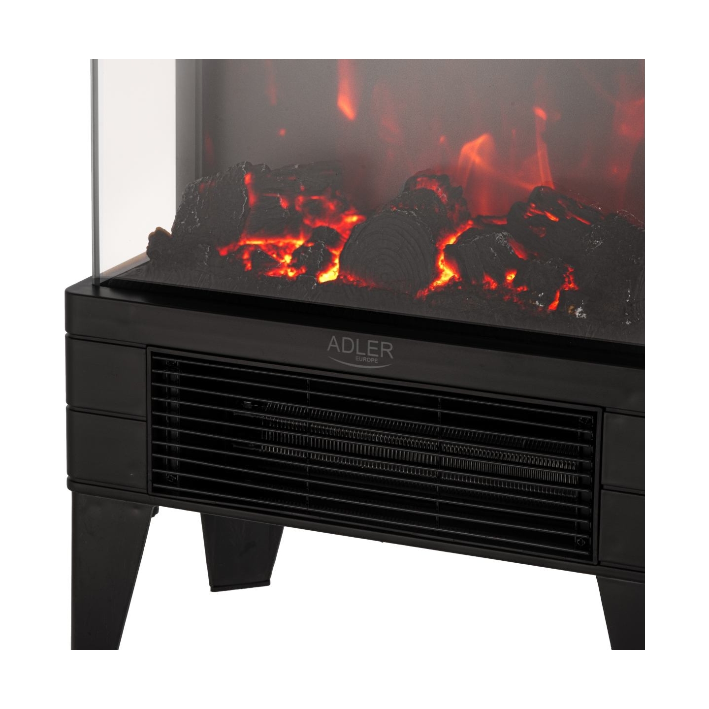 Adler LED electric fireplace with remote control | AD 7755 | Ceramic Heater | 2000 W | Number of power levels 2 | Black