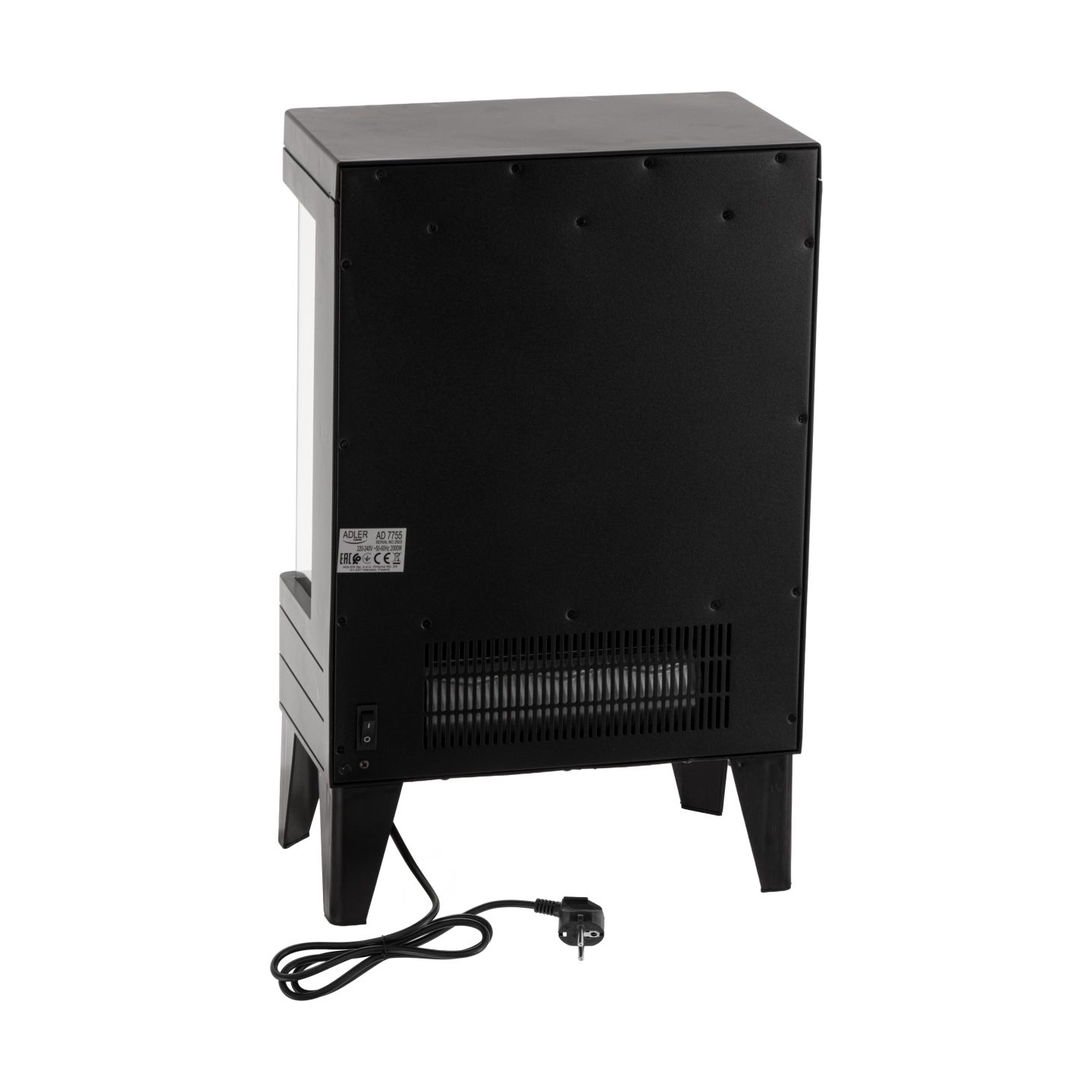 Adler LED electric fireplace with remote control | AD 7755 | Ceramic Heater | 2000 W | Number of power levels 2 | Black