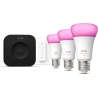 Philips Hue Starter set: 3 smart E27 bulbs, dimmer switch, Hue Bridge Pro | E27 | White and colored light