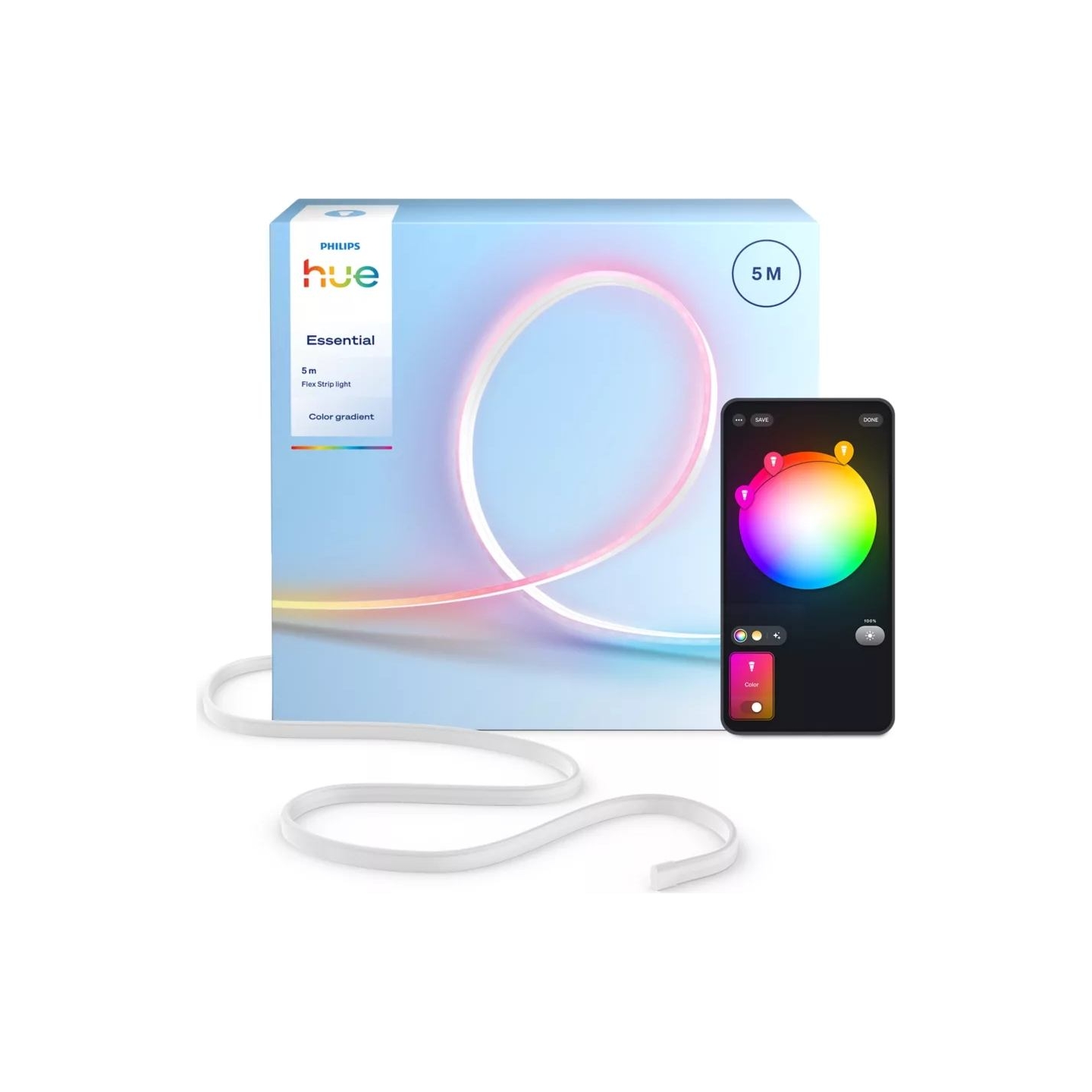 Philips Hue Essential flex strip light, 5 m | Bluetooth and Zigbee