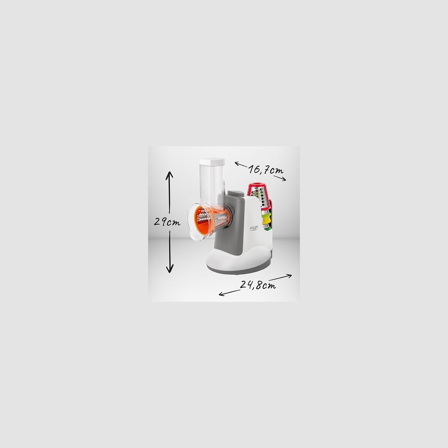 Adler | Vegetable Slicer | AD 4815 | White/Grey | 150 W