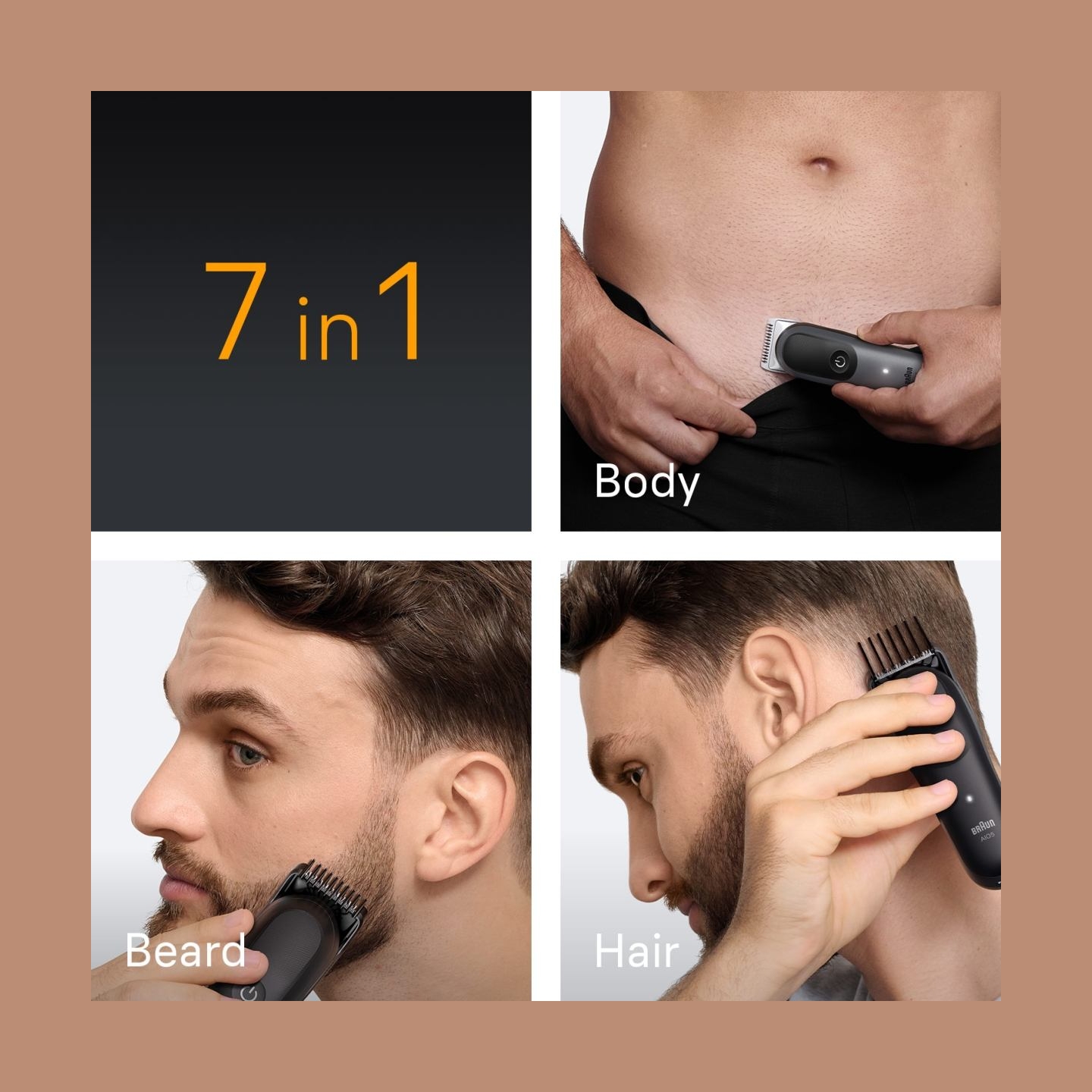 Braun 7-in-1 Grooming Kit | All-in-One Kit Series 5 AIO5520 | Cordless | Number of length steps 14 | Black