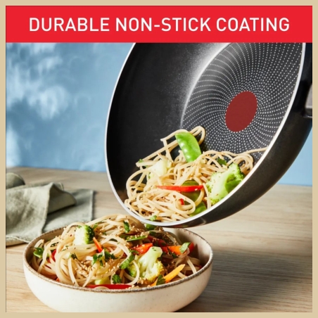 Tefal Pan | H0561942 | Wok | Diameter 28 cm | Suitable for induction hob | Fixed handle | Black