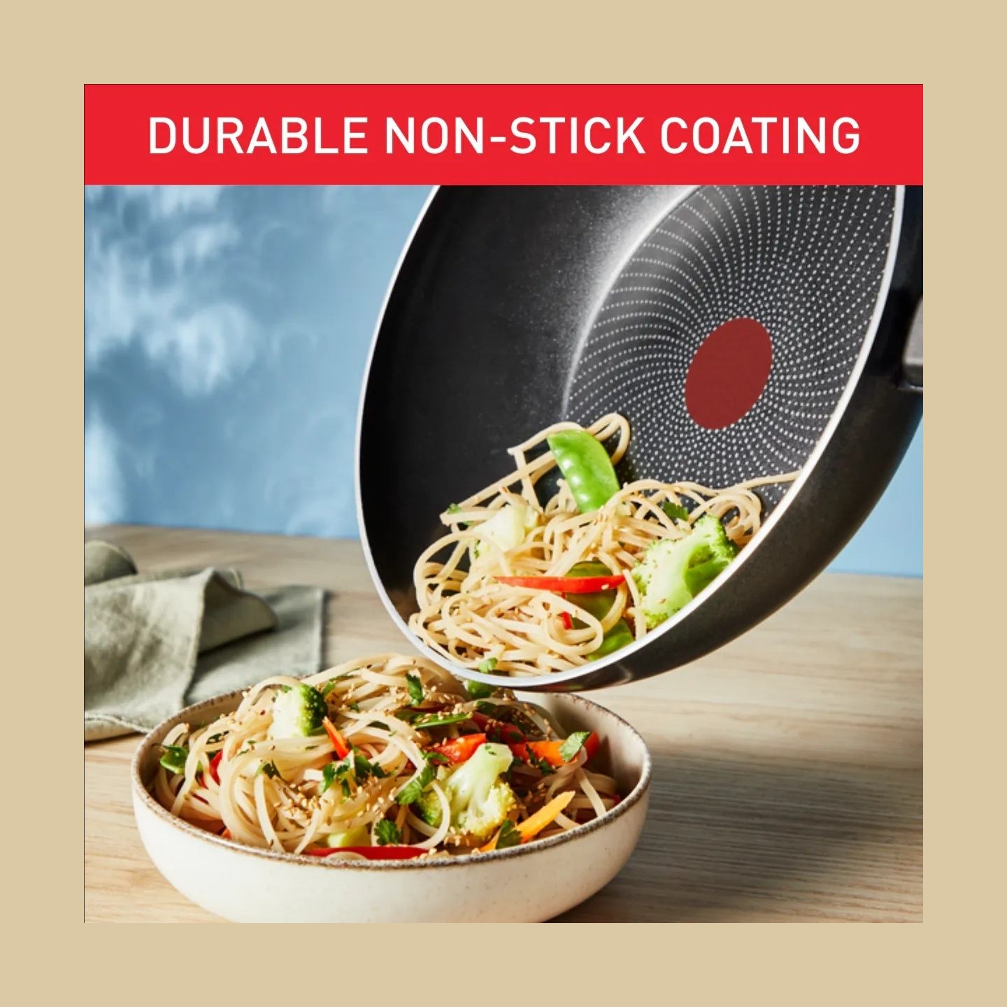 Tefal Pan | H0561942 | Wok | Diameter 28 cm | Suitable for induction hob | Fixed handle | Black