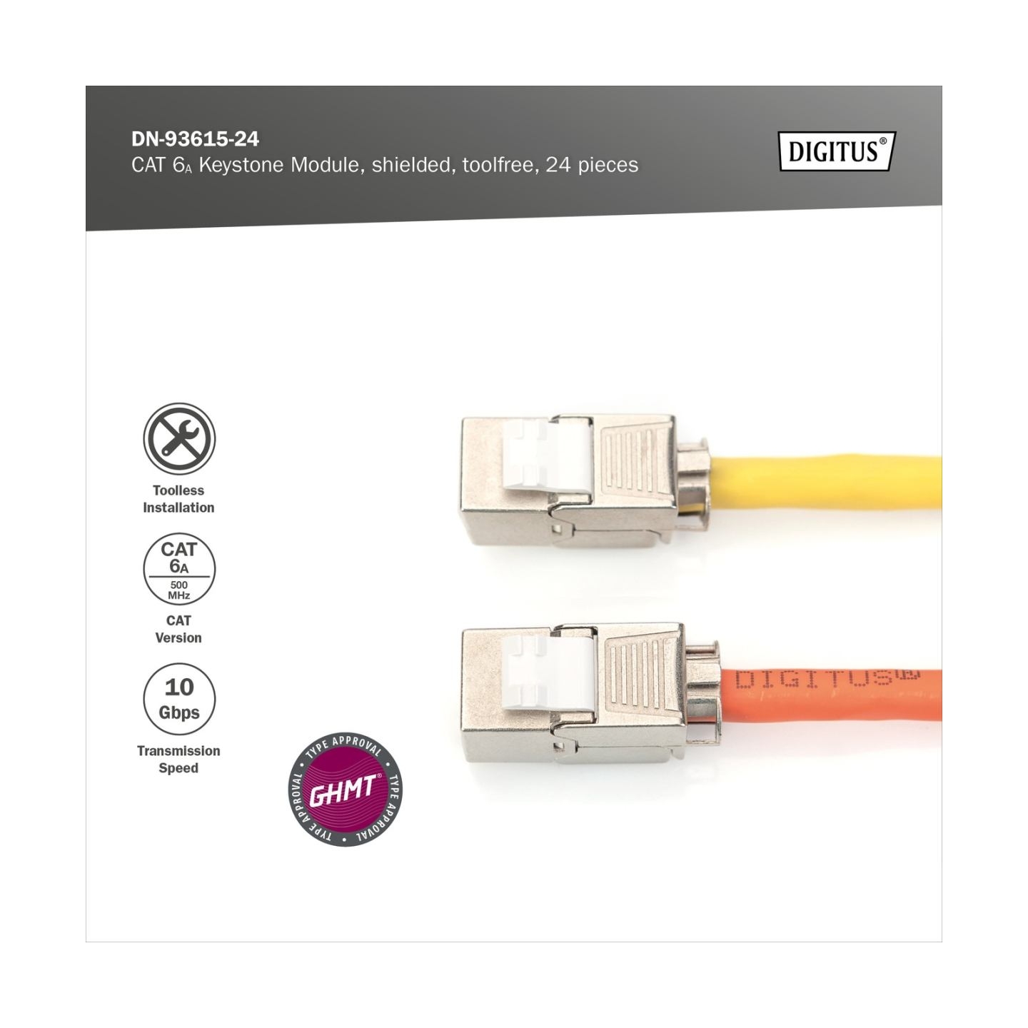 Digitus | Keystone Module | CAT 6A | 14.5 x 34.5 x 21.0 mm
