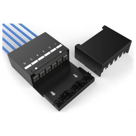 Digitus Consolidation point box, 6-port Keystone modules with intelligent cable manager | DN-93708-6