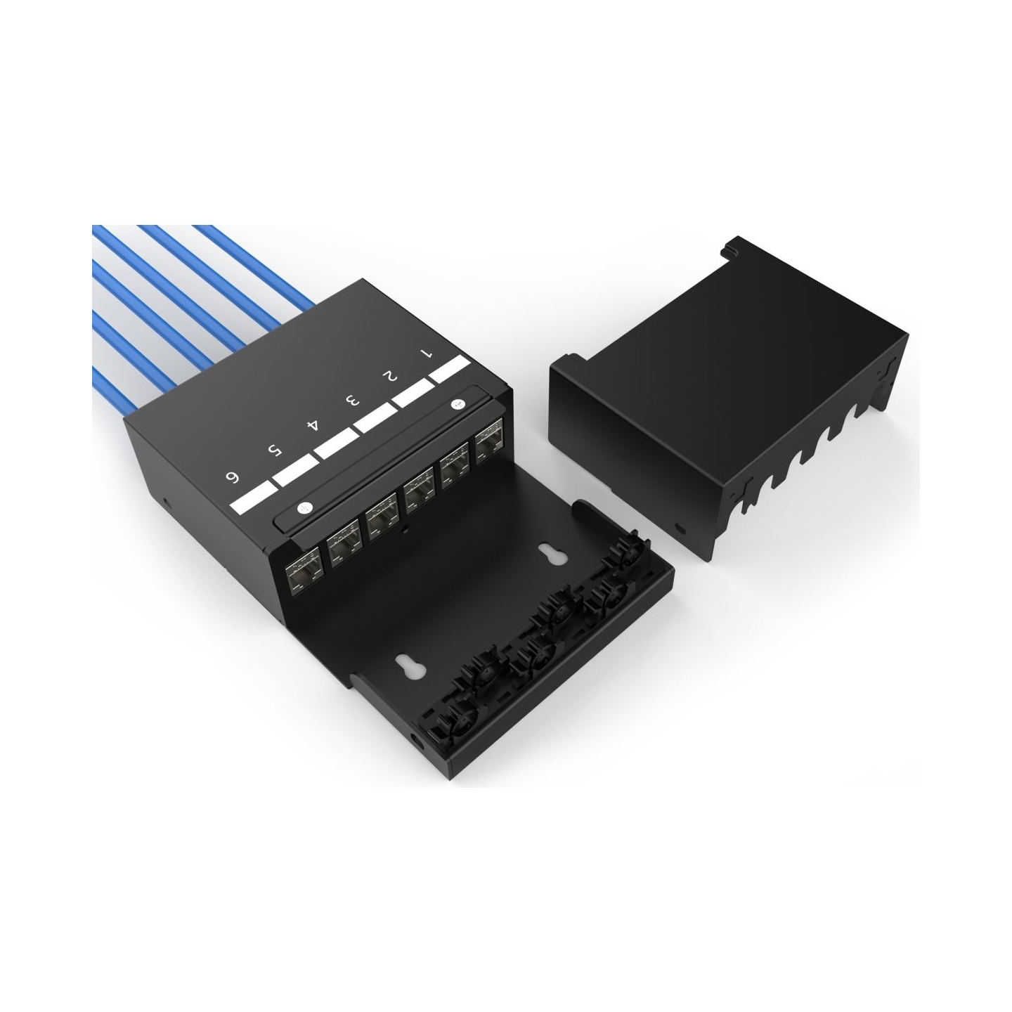 Digitus Consolidation point box, 6-port Keystone modules with intelligent cable manager | DN-93708-6