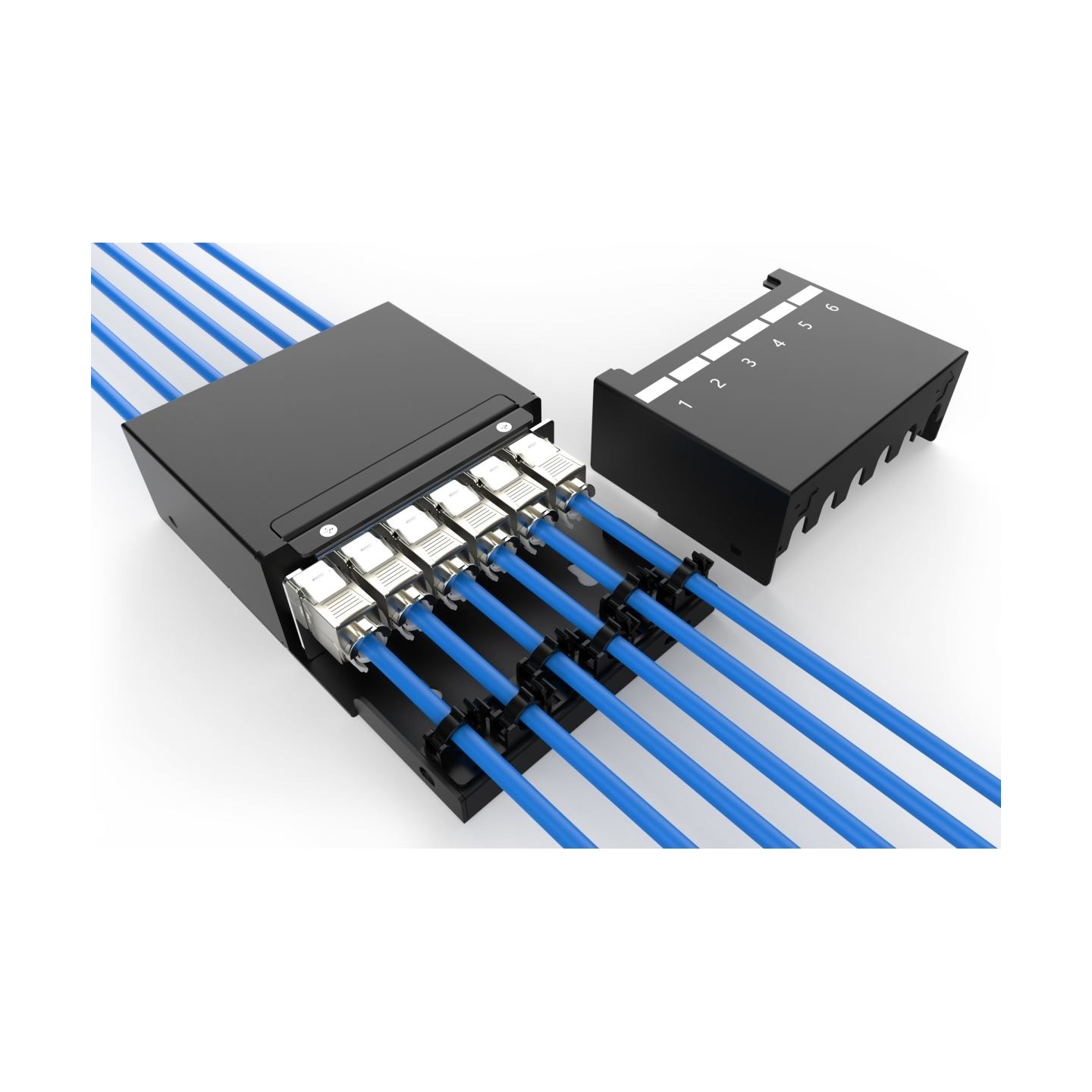 Digitus Consolidation point box, 6-port Keystone modules with intelligent cable manager | DN-93708-6