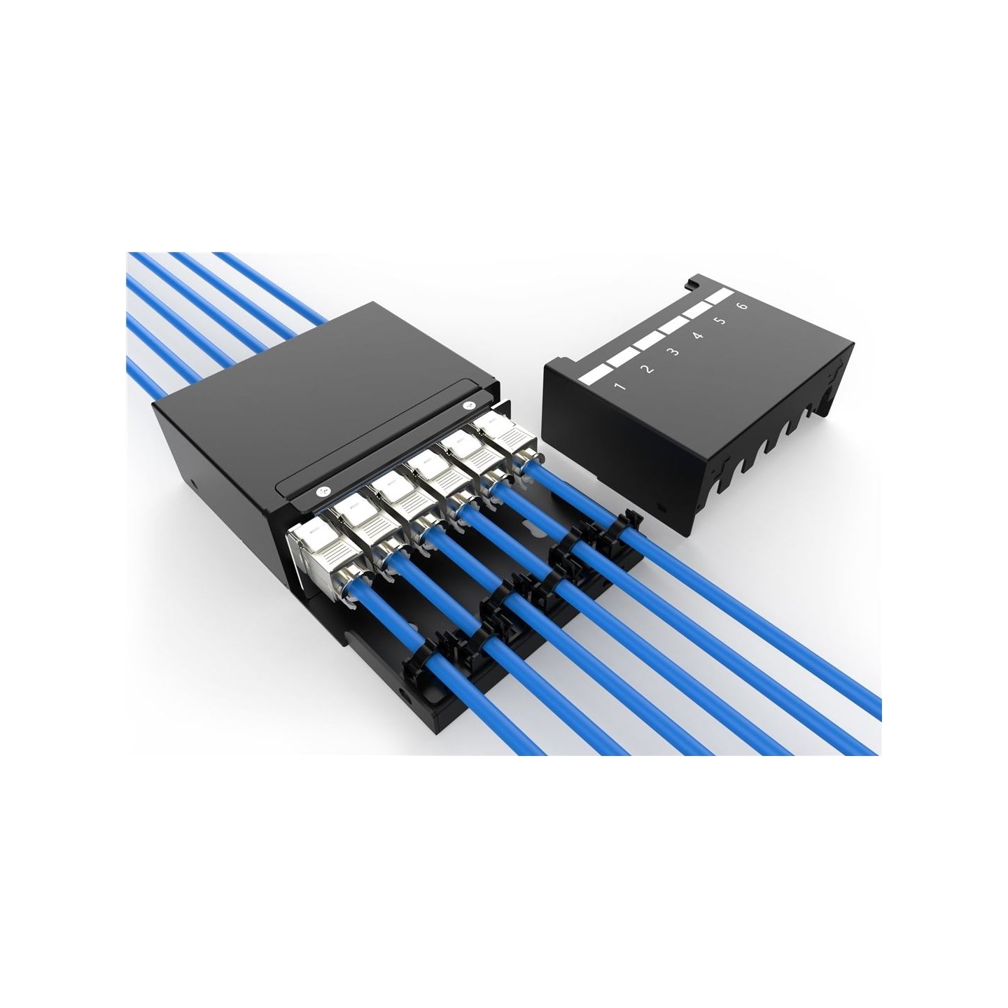 Digitus Consolidation point box, 6-port Keystone modules with intelligent cable manager | DN-93708-6
