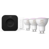 Philips Hue Starter set: 3 GU10 bulbs, dimmer switch, Hue Bridge Pro | GU10 | Zigbee, Wi-Fi, Bluetooth