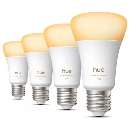 Philips Hue WA 810 A60 4P EU | E27 | 6 W | Warm to cool white light | Bluetooth and Zigbee