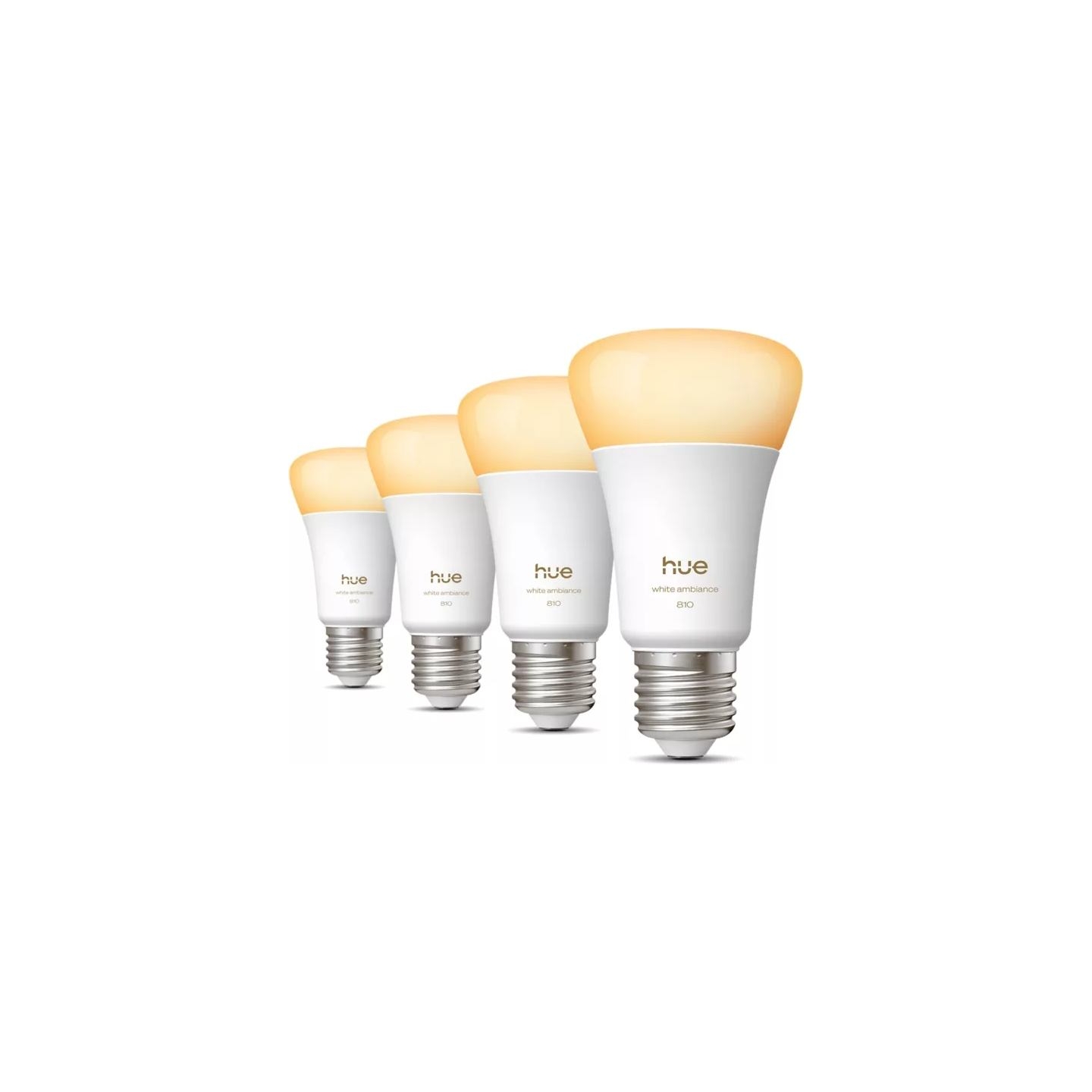 Philips Hue WA 810 A60 4P EU | E27 | 6 W | Warm to cool white light | Bluetooth and Zigbee