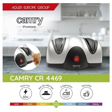 Camry | Knife sharpener | CR 4469 | Electric | Black/Silver | 60 W | 2