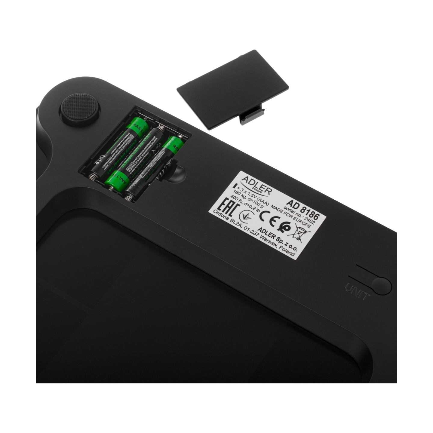 Adler | Smart Bathroom Scale | AD 8186b | Maximum weight (capacity) 180 kg | Accuracy 100 g | Body Mass Index (BMI) measuring | 