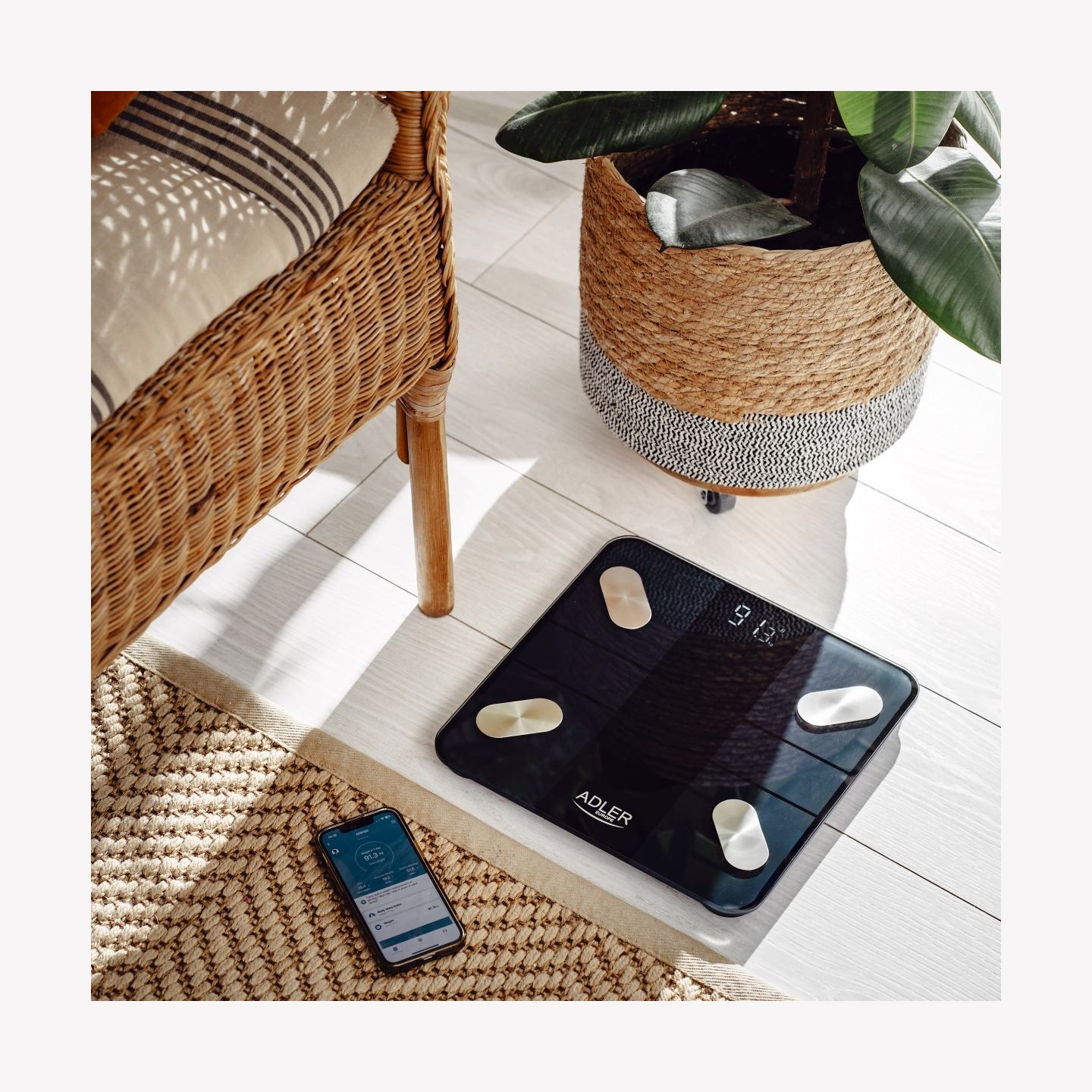 Adler | Smart Bathroom Scale | AD 8186b | Maximum weight (capacity) 180 kg | Accuracy 100 g | Body Mass Index (BMI) measuring | 