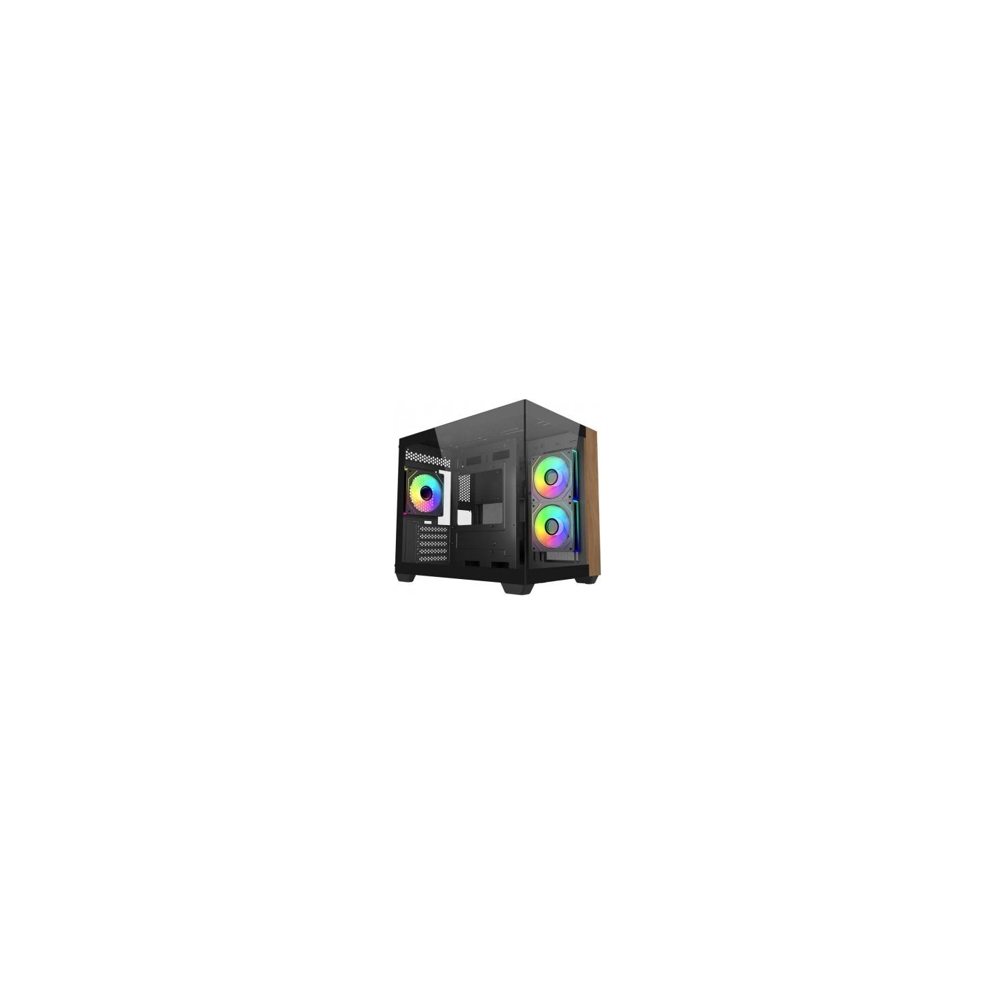 Cooler Master Case Elite 481 Wood 270° Seamless Glass mATX
