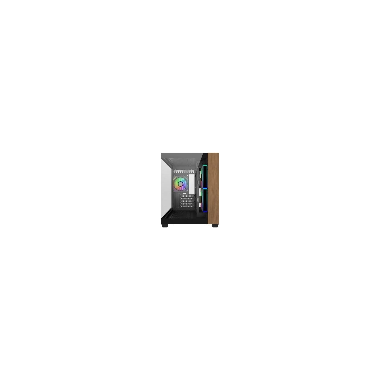 Cooler Master Case Elite 481 Wood 270° Seamless Glass mATX