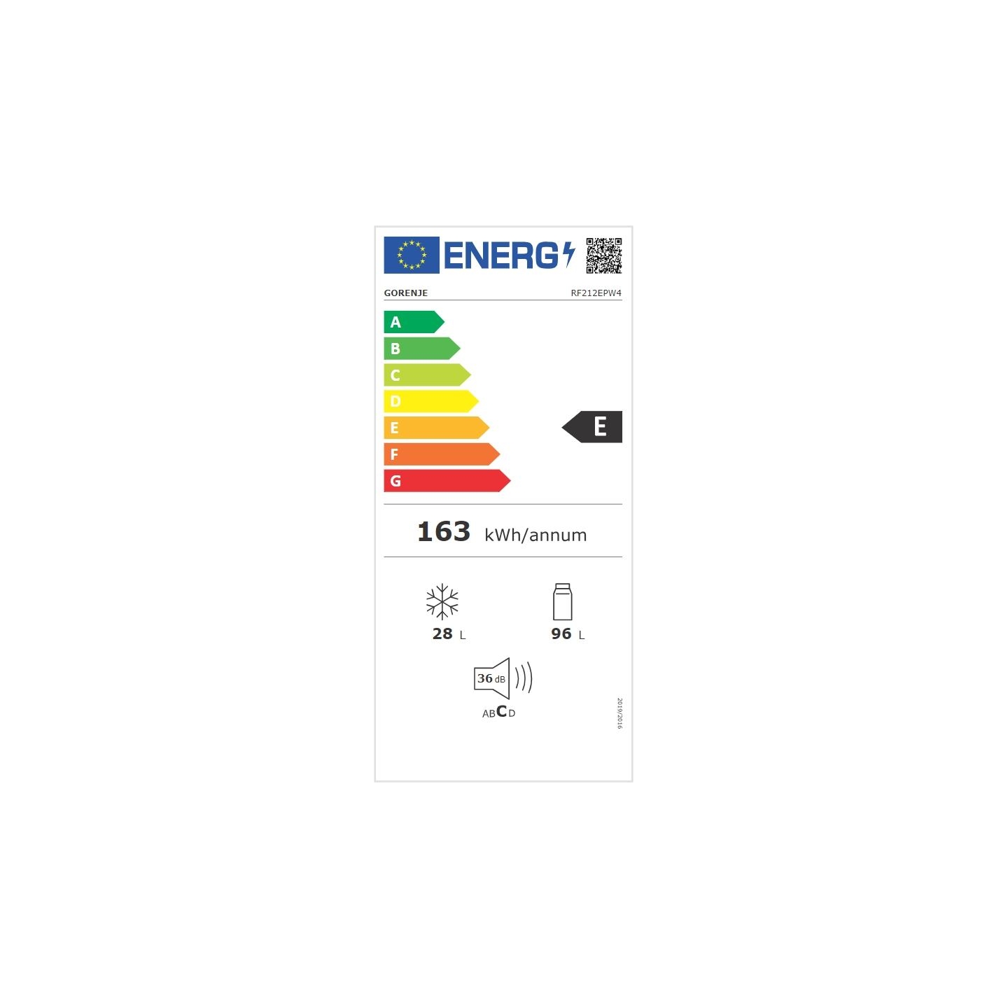 Gorenje | Refrigerator | RF212EPW4 | Energy efficiency class E | Free standing | Double Door | Height 117 cm | Fridge net capaci
