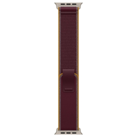 Apple 49mm Burgundy Trail Loop - S/M - Natural Titanium Finish
