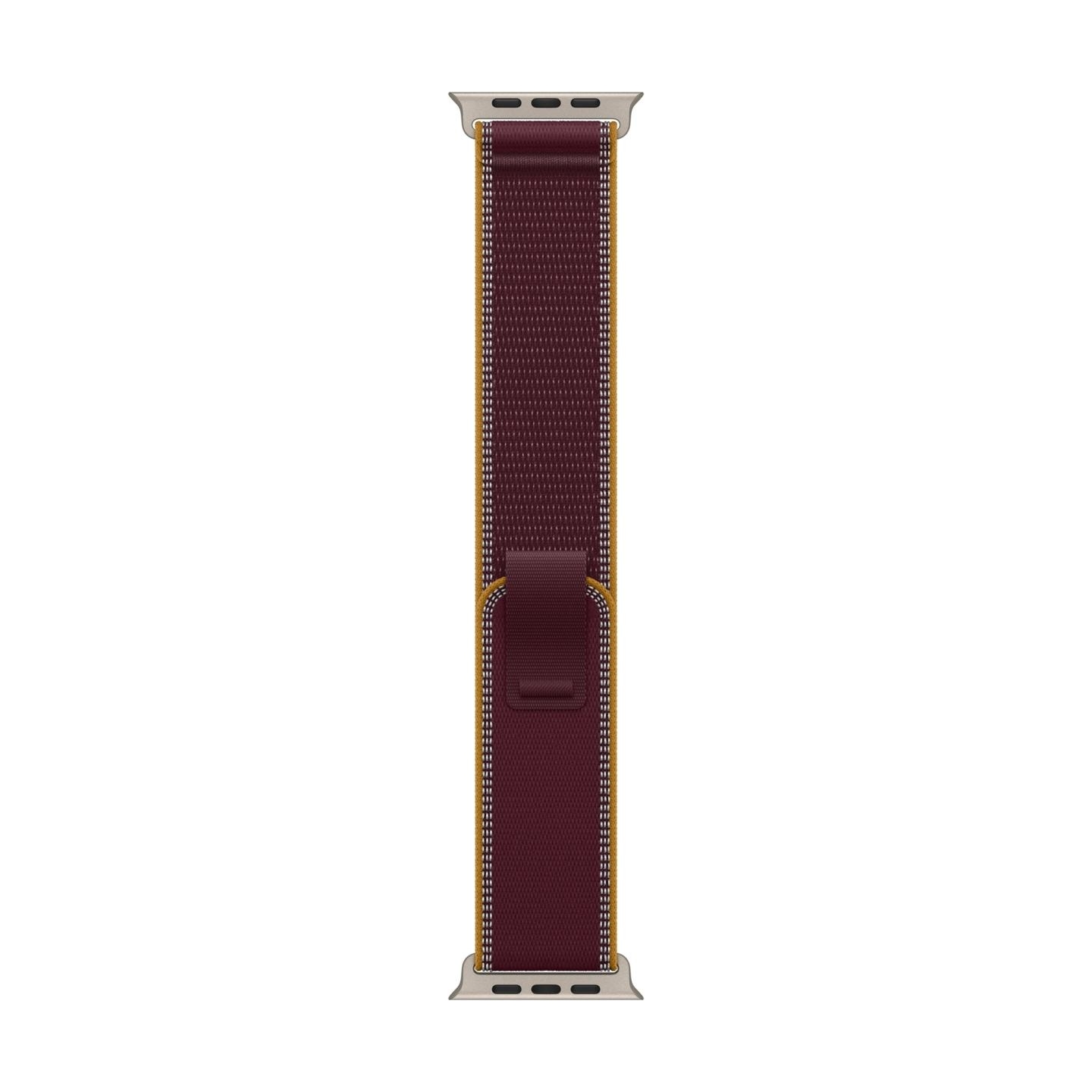 Apple 49mm Burgundy Trail Loop - S/M - Natural Titanium Finish
