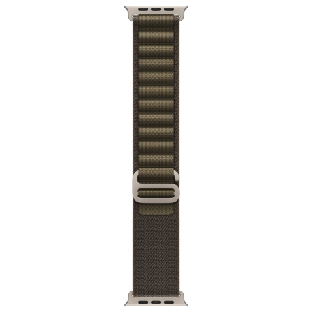 Apple 49mm Dark Olive Alpine Loop - Medium - Natural Titanium Finish | Apple