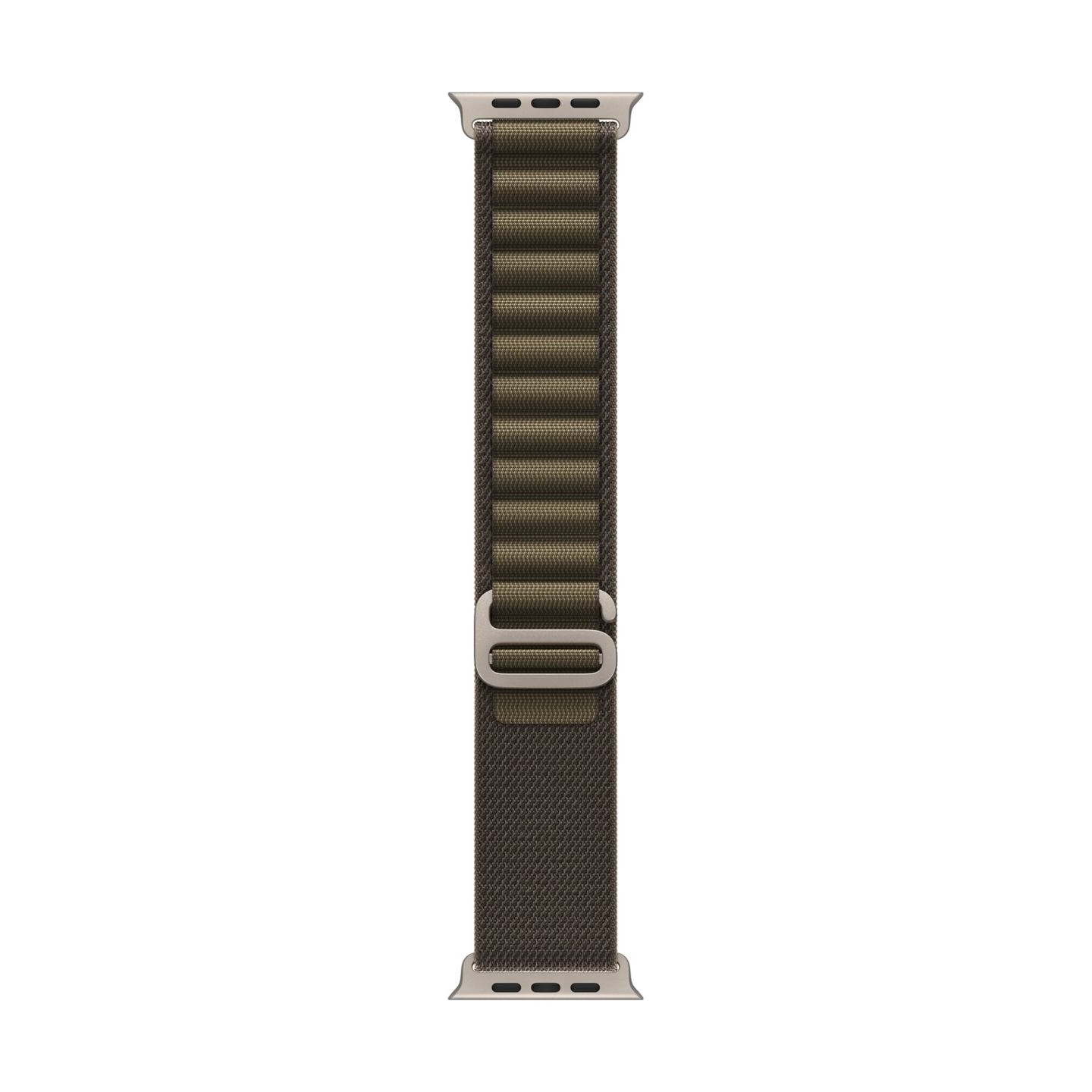 Apple 49mm Dark Olive Alpine Loop - Medium - Natural Titanium Finish | Apple