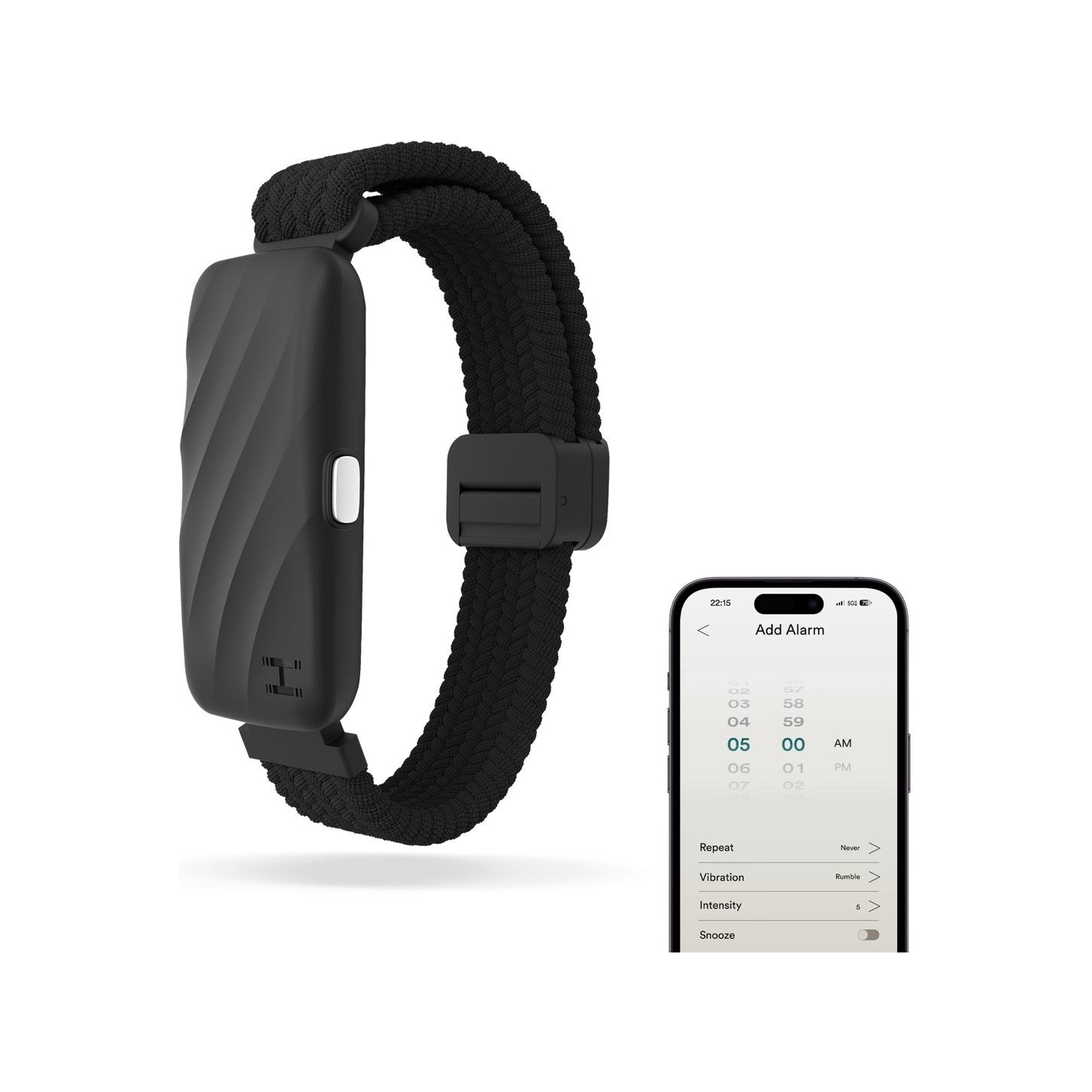 Homedics SS-WB100BK-WW WakeBand, Your Silent Alarm, Black