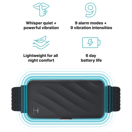 Homedics SS-WB100BK-WW WakeBand, Your Silent Alarm, Black