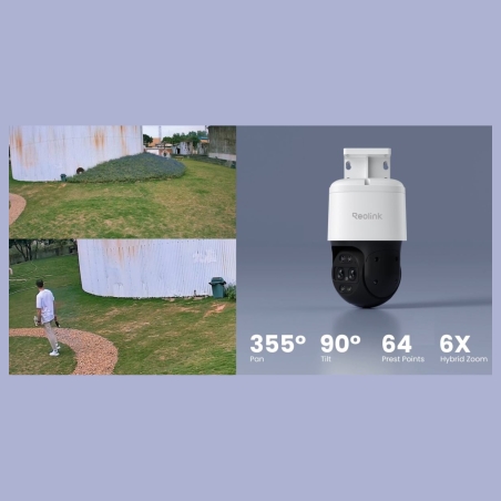 Reolink 4K Dual-Lens PoE Camera with Auto Tracking | TrackMix PoE | PTZ | 8 MP | 2.8mm/F1.6 | IP65 | H.264, H.265 | Micro SD, Ma