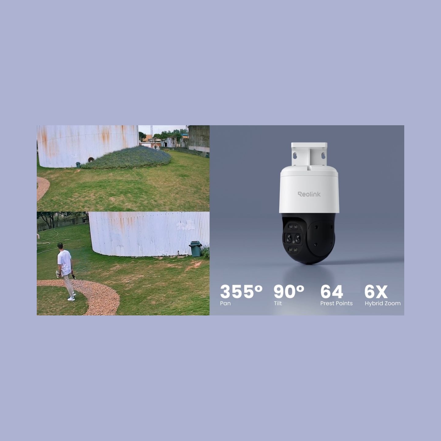 Reolink 4K Dual-Lens PoE Camera with Auto Tracking | TrackMix PoE | PTZ | 8 MP | 2.8mm/F1.6 | IP65 | H.264, H.265 | Micro SD, Ma