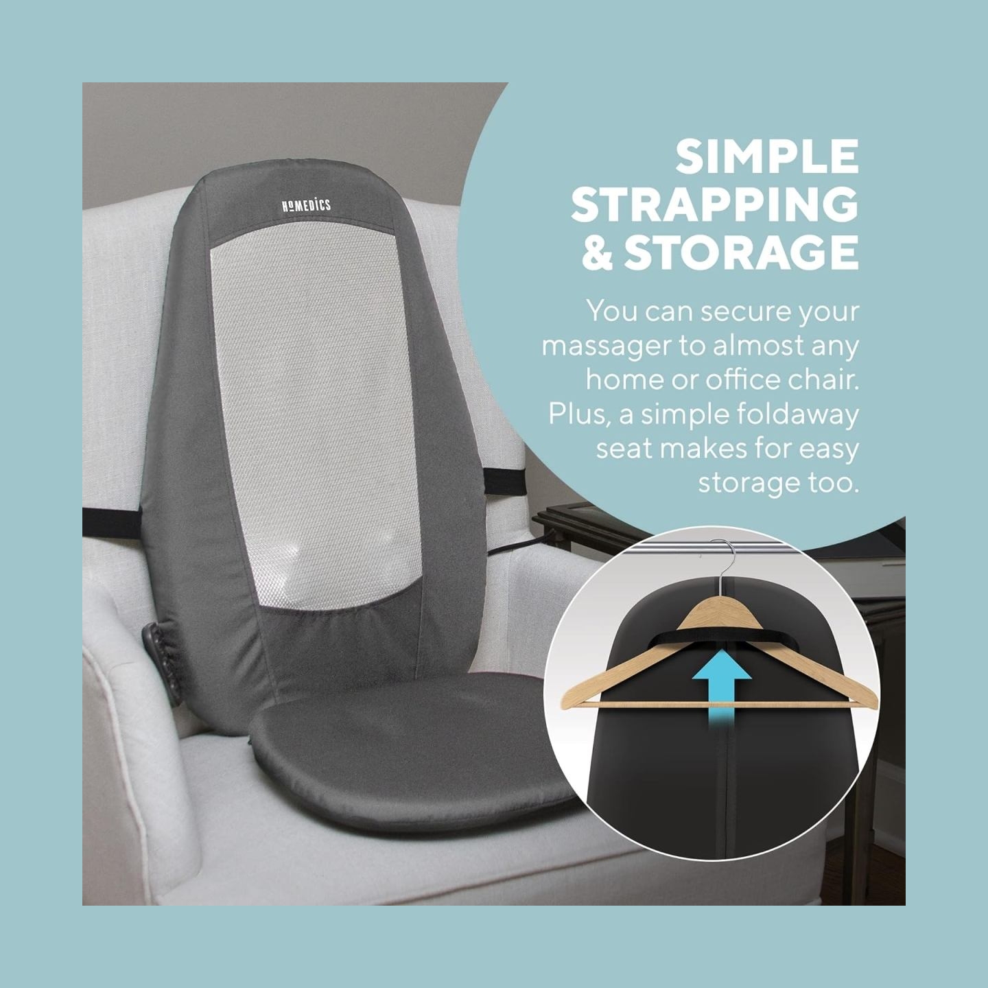 Homedics SBM-180H-EU Shiatsu Massage Chair for Back and Shoulders with Heat