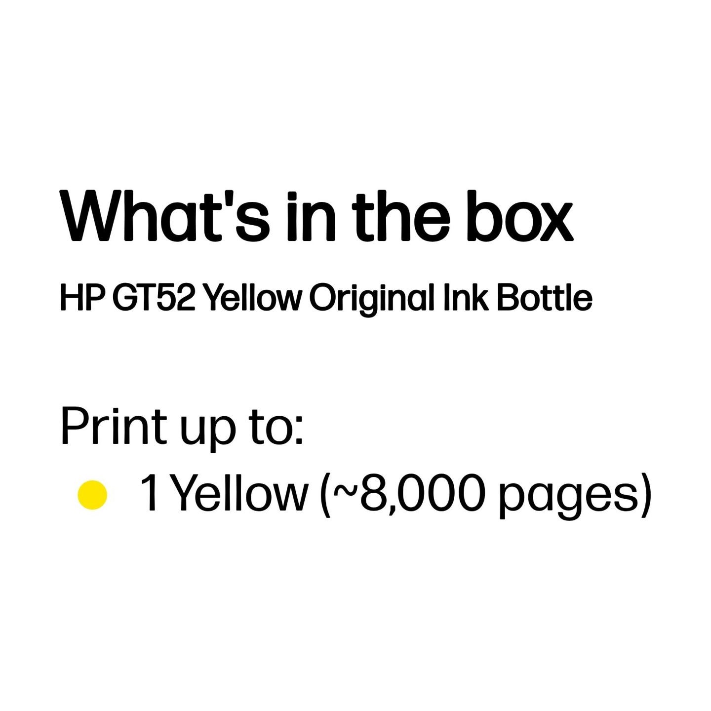 HP GT52 Original Ink Bottle Yellow