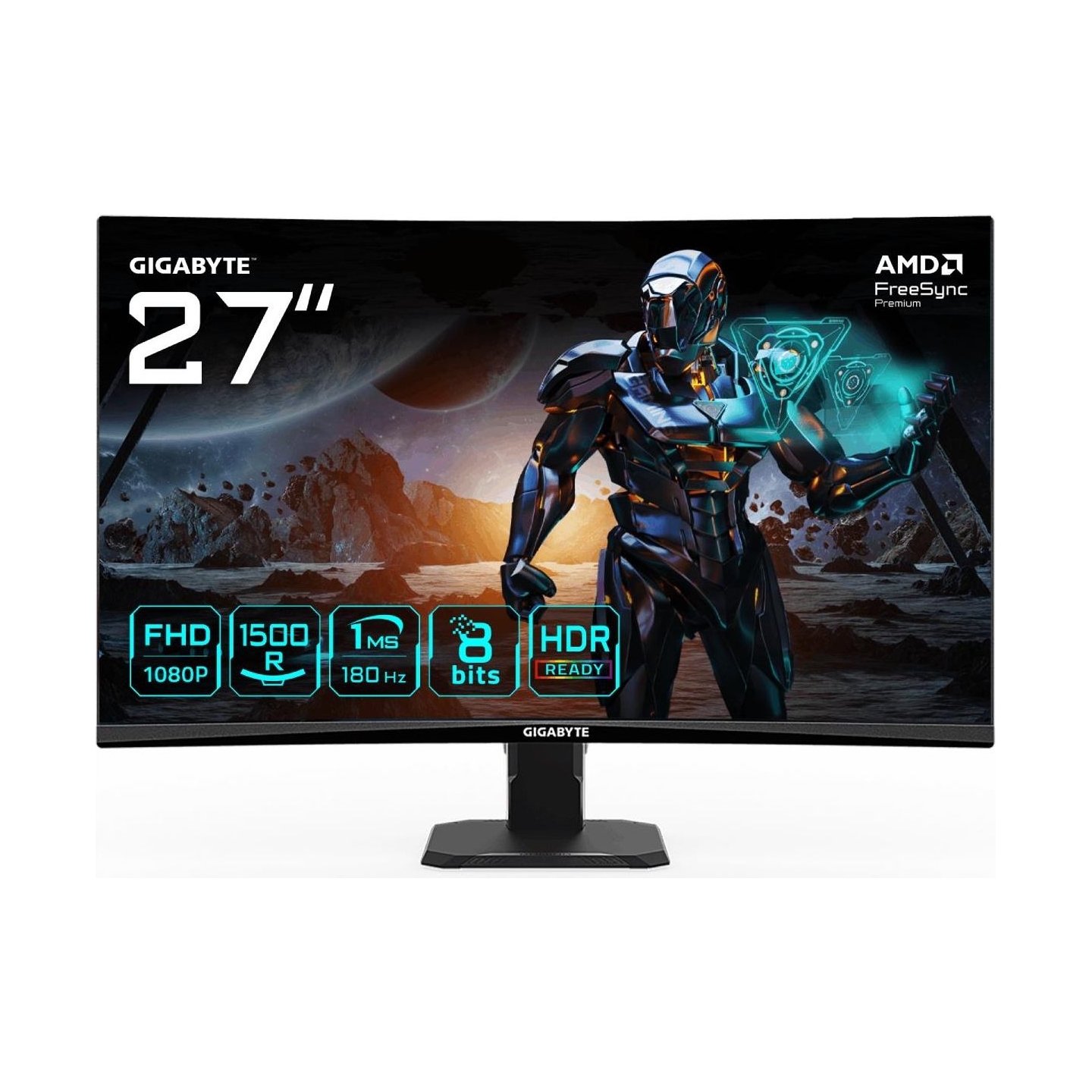 Gigabyte LCD Monitor|GIGABYTE|GS27FC Gaming Monitor|27"|Gaming/Curved|Panel VA|1920x1080|16:9|180Hz|Matte|1 ms|Tilt|Colour Black