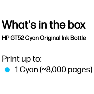 HP GT52 Original Ink Bottle Cyan