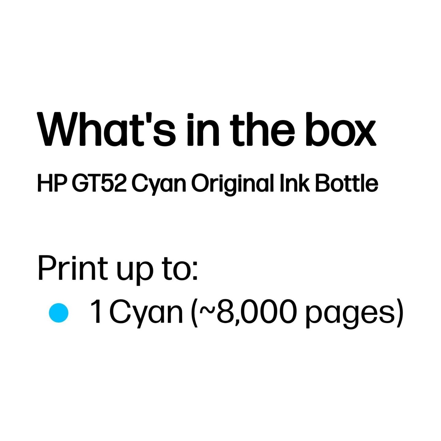 HP GT52 Original Ink Bottle Cyan