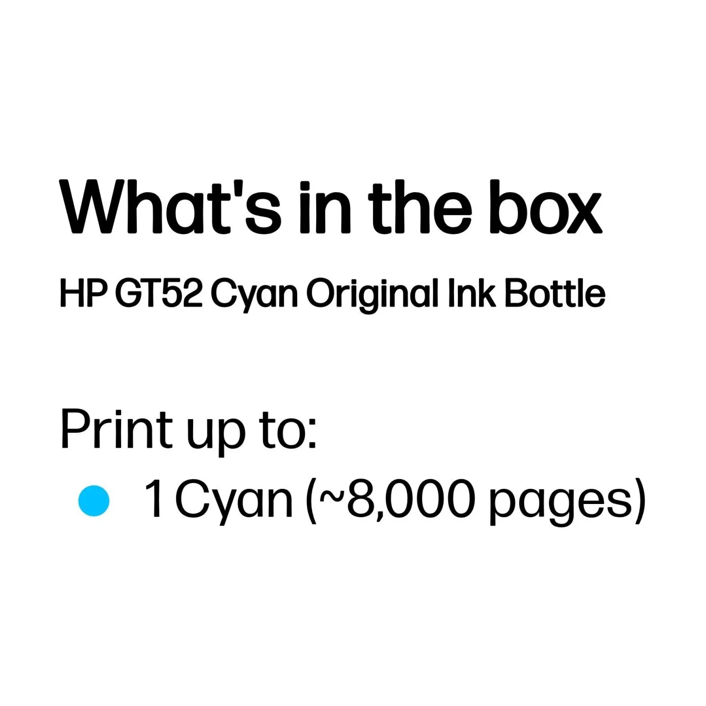 HP GT52 Original Ink Bottle Cyan