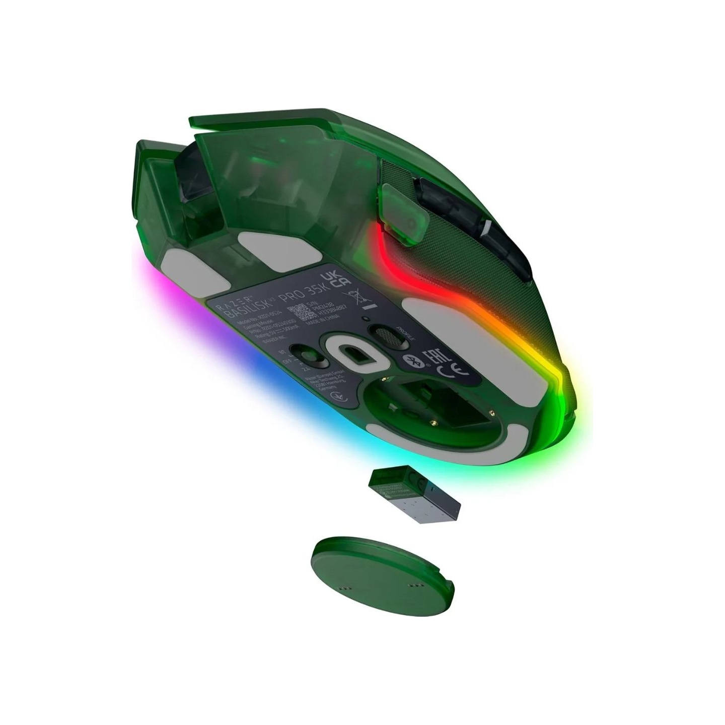 Razer | Basilisk V3 Pro 35K | Gaming Mouse | Wireless/Wired | Phantom Green Edition