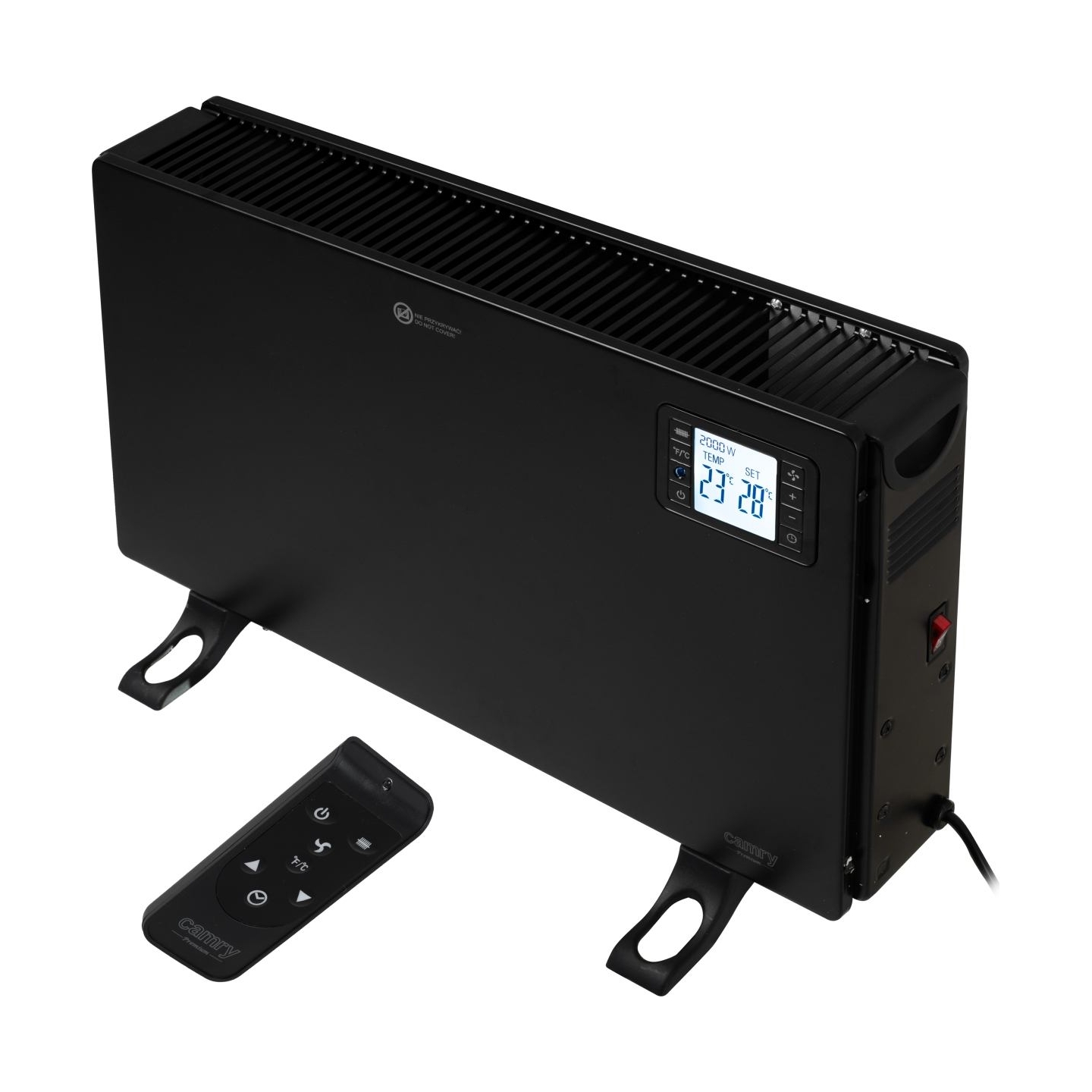 Camry Fan Heater with Remote Control | CR 7739 | Convection Heater | 2000 W | Number of power levels 3 (750W/1250W/2000W) | Blac