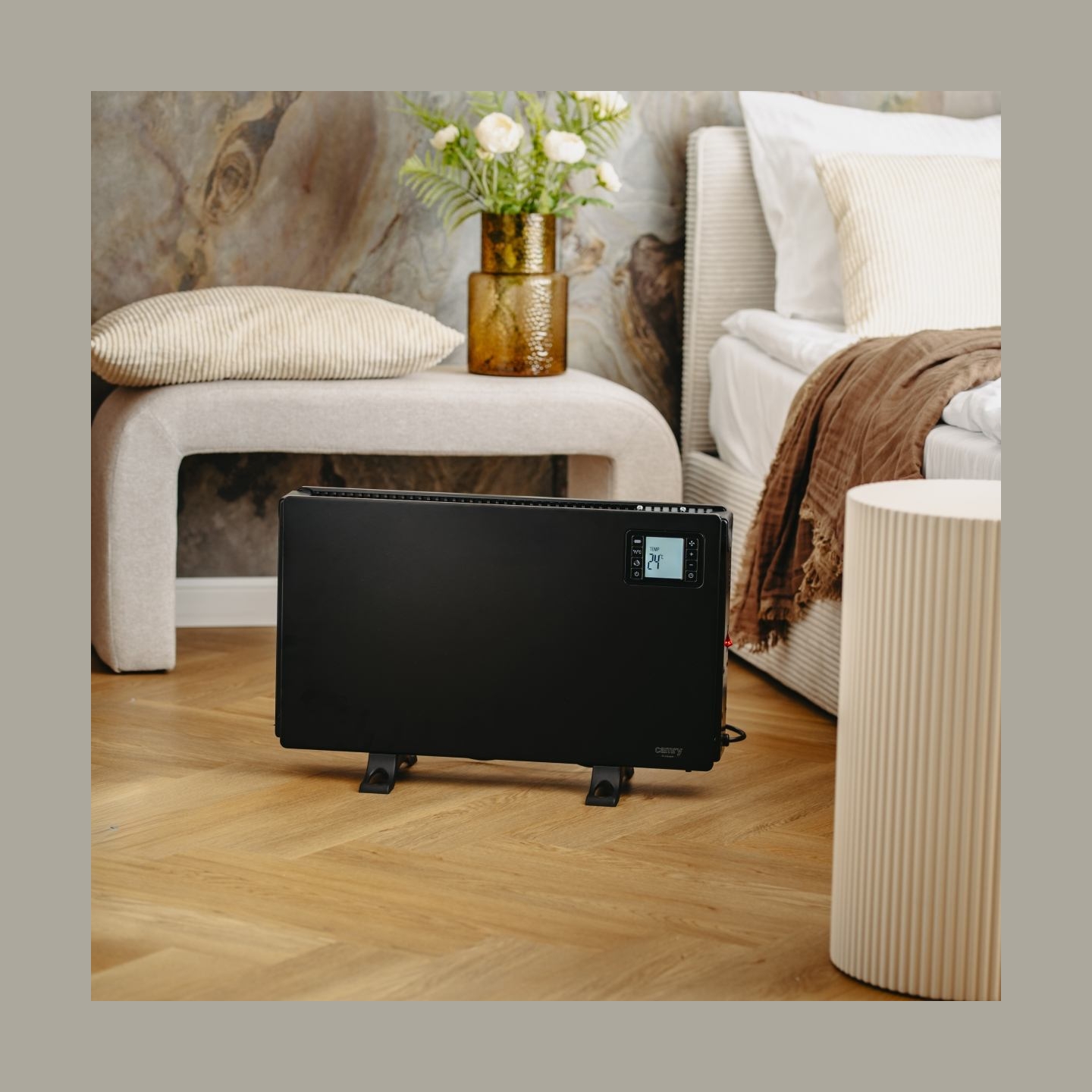 Camry Fan Heater with Remote Control | CR 7739 | Convection Heater | 2000 W | Number of power levels 3 (750W/1250W/2000W) | Blac