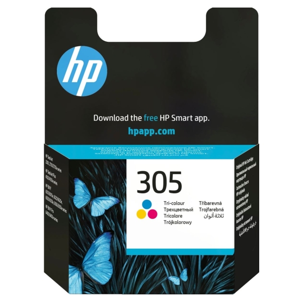 HP 305 Tri-Color Ink Cartridges, 100 pages, for HP DeskJet 2300, 2710, 2720, Plus 4100 / 3YM60AE
